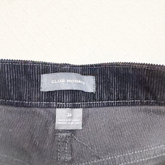 Club Monaco The High Rise Skinny Cord Style Black Denim Jeans Size 26 - Picture 6 of 9